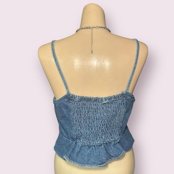Blue Denim Women's Tank Top Cami - Picture 4 of 9